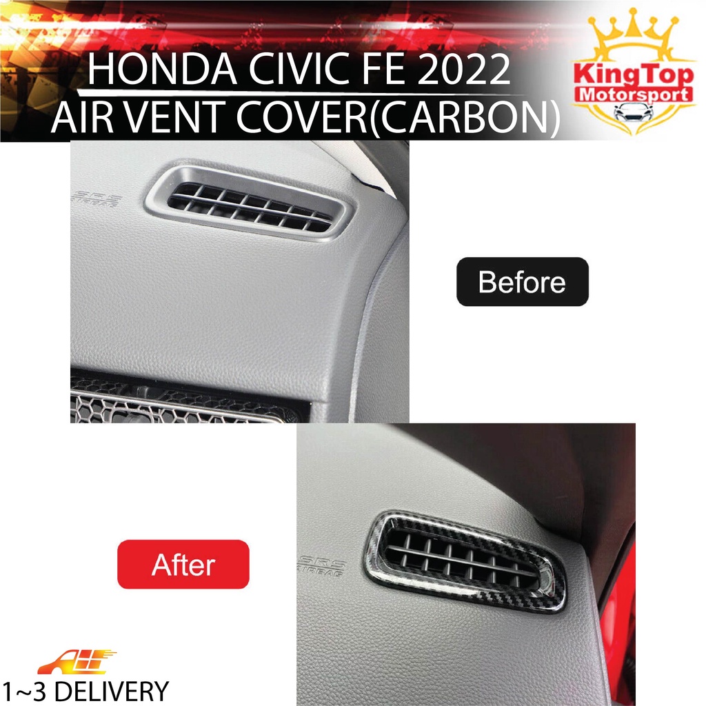 Honda Civic Fe Aircond Vent On Top Cover Carbon Fiber Dashboard