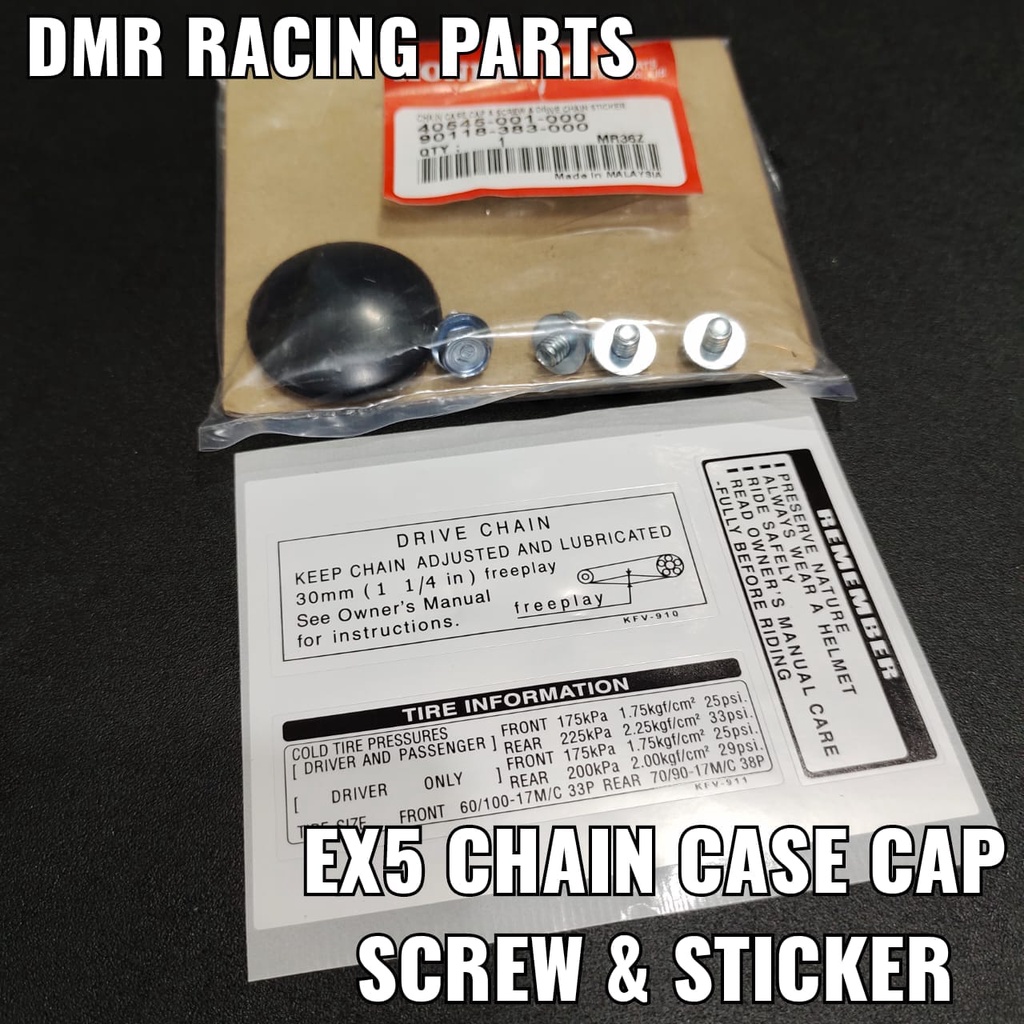 ORIGINEL HONDA EX5 CHAIN CASE CAP SCREW DRIVE CHAIN STICKER SCREW