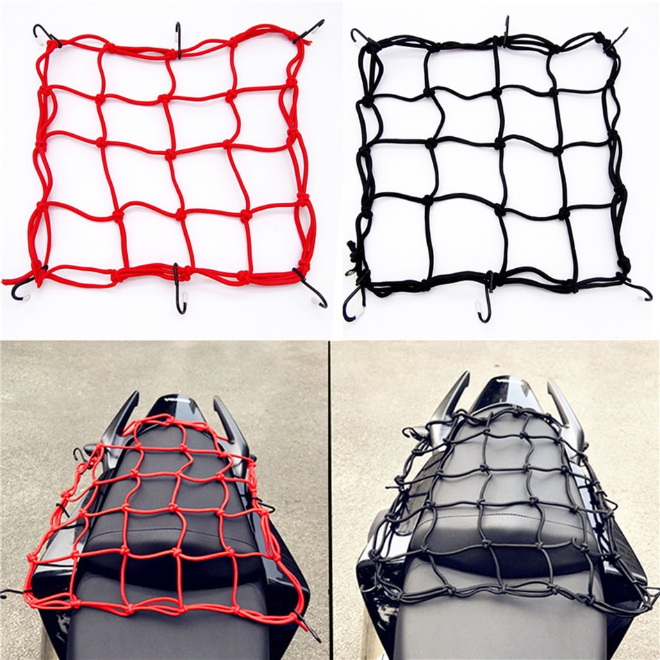 Motorcycle Luggage Net Hook Hold Bag Cargo Bike Scooter Mesh Fuel Tank