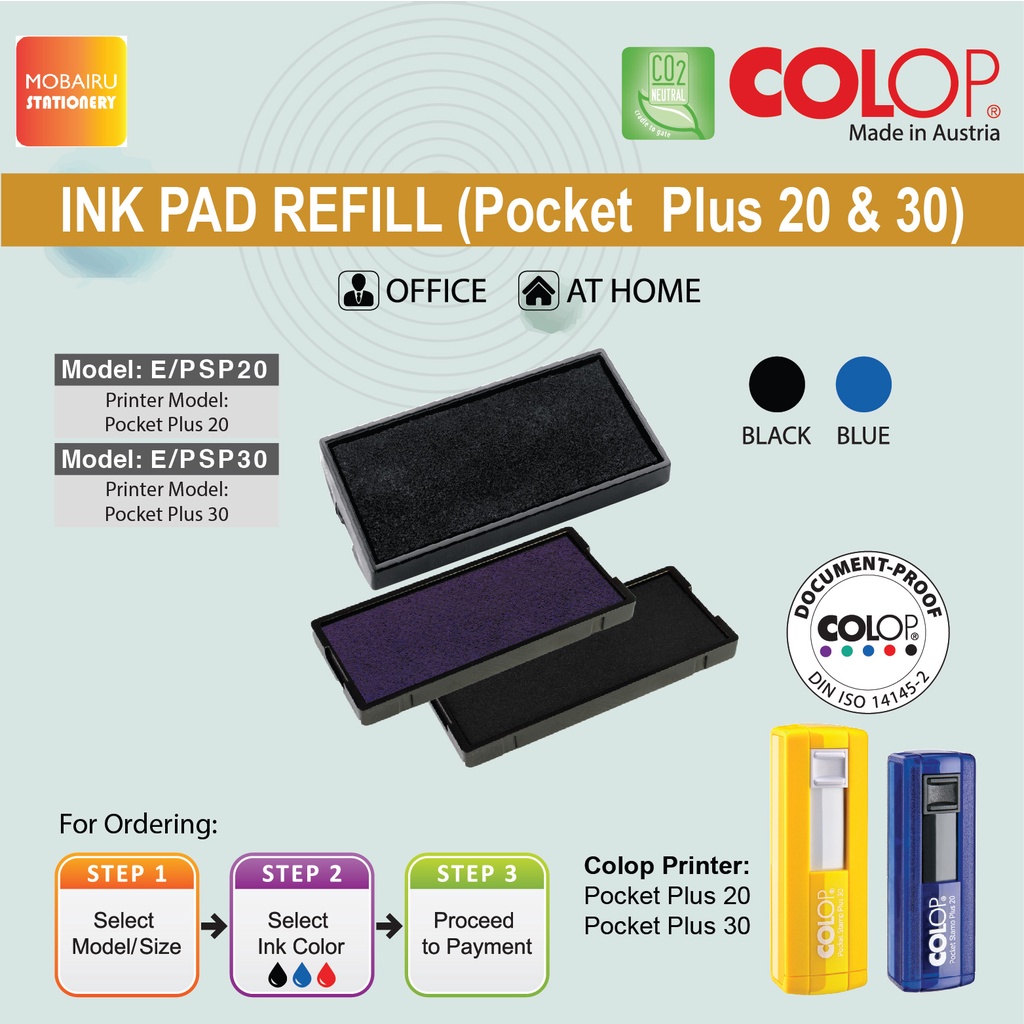 Ink Pad Cartridges Refill For Self Inking Stamps Colop Pocket Plus