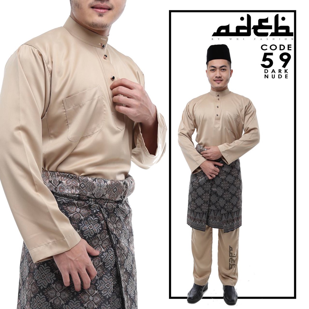 Baju Melayu Tradisional DARK NUDE Size Baby 5XL Dewasa Shopee