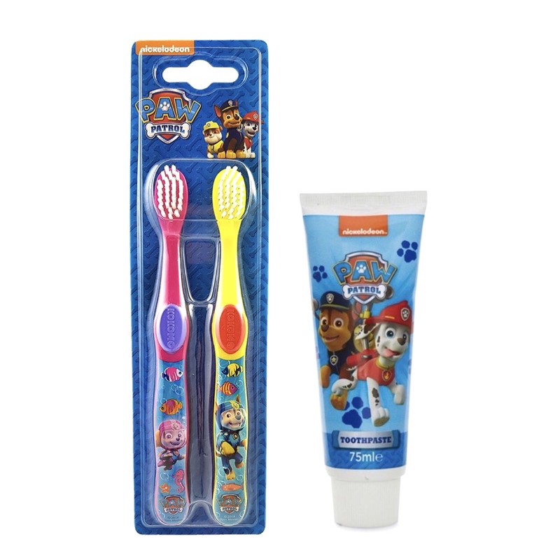 Paw Patrol Peppa Pig Toothbrush 2 Pack Combo Toothpaste Set Shopee