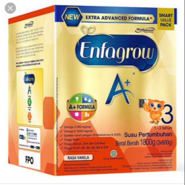 Enfagrow A 3 Vanilla 1800 Gr Shopee Malaysia