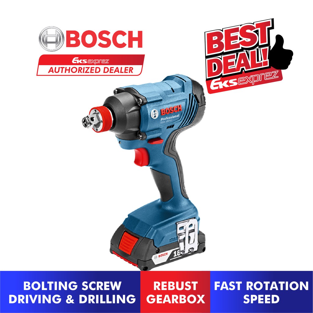 BOSCH GDX 180 LI Professional Cordless Impact Driver Wrench Battery 2