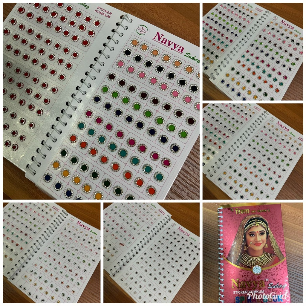 Bindi Pottu Sticker Pottu Booklet Navya 960 Bindis With Stone BD6