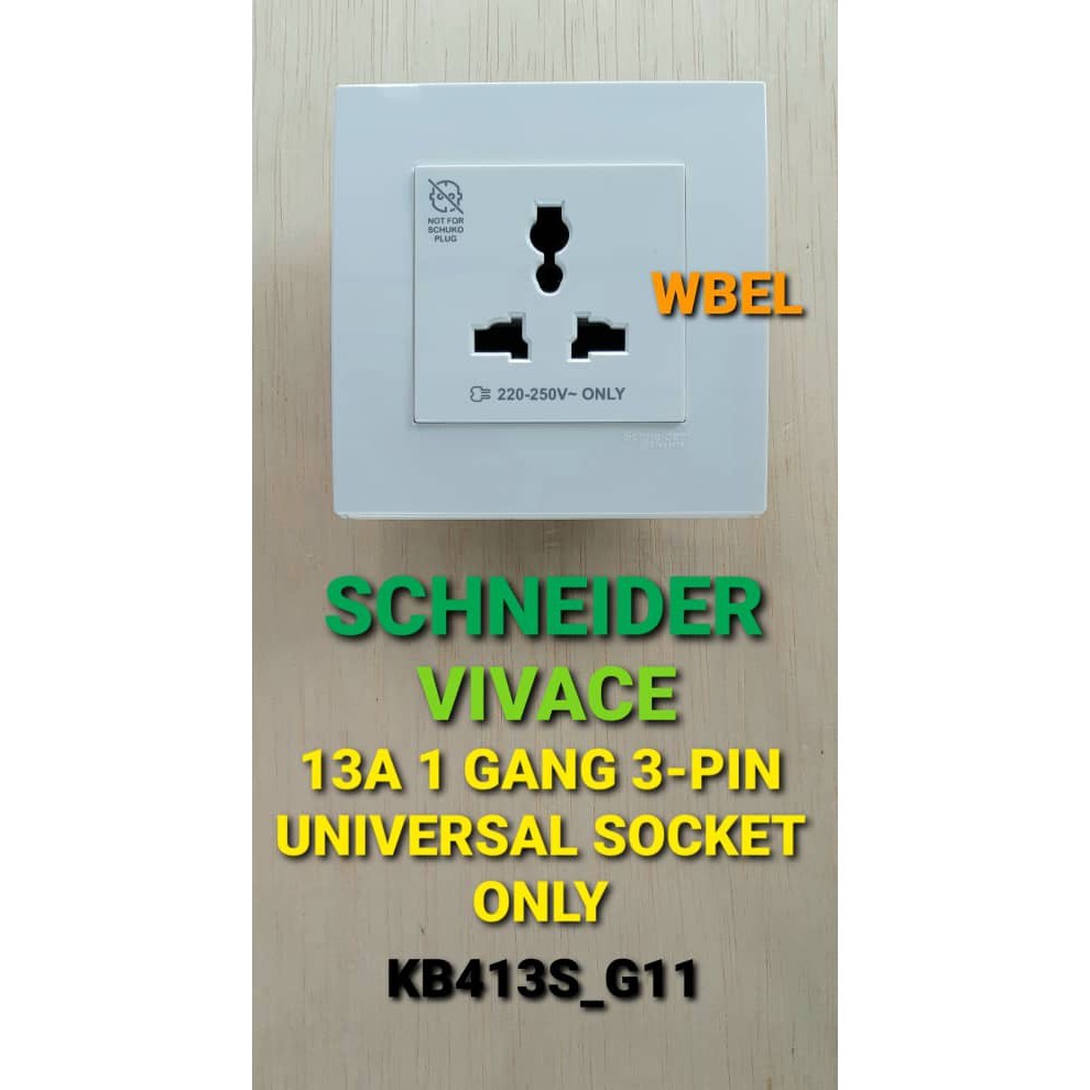 Schneider Vivace Gang A Universal Socket Only Kb S Large