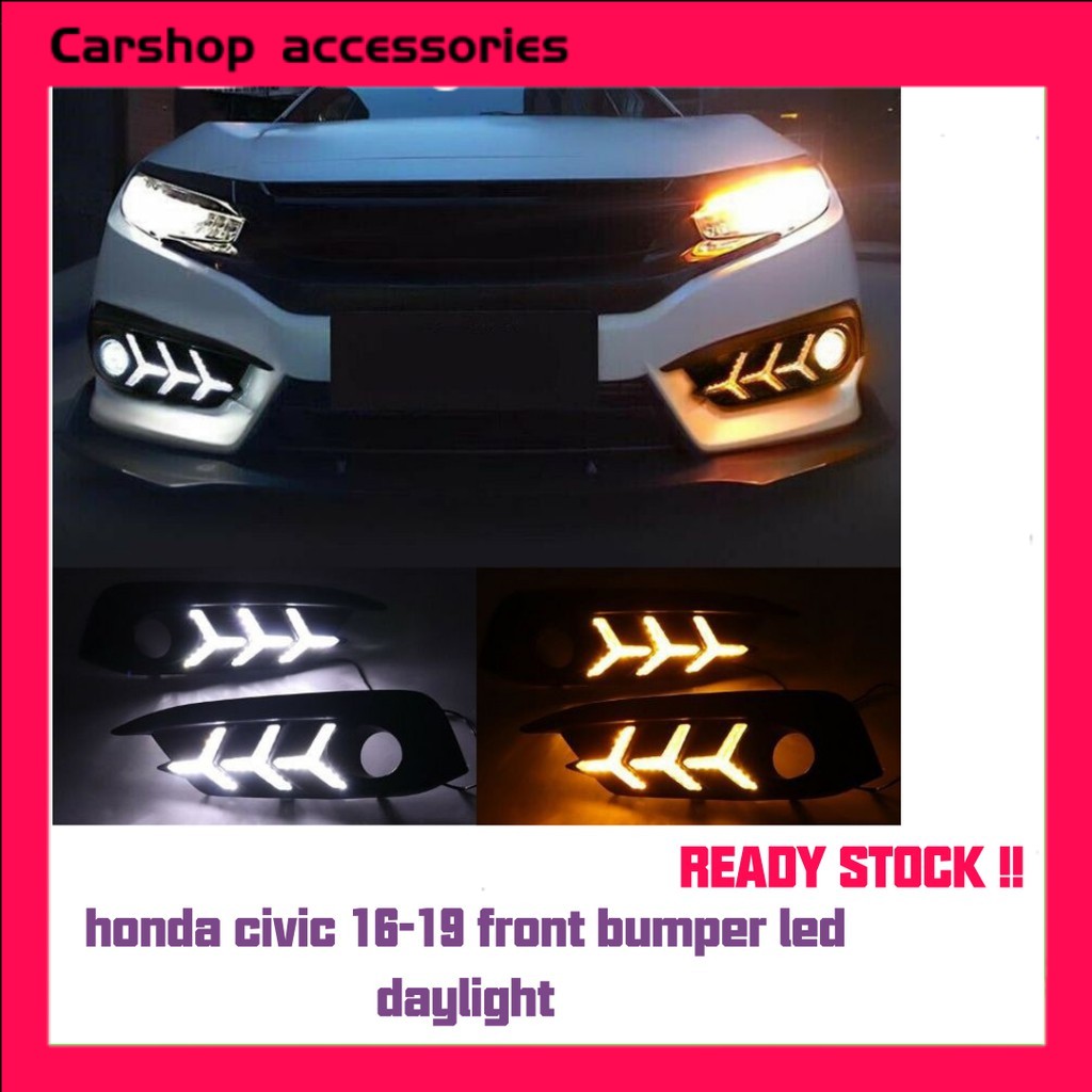 Honda Civic Fc Oem Front Bumper Led Daylight Drl Light Lamp