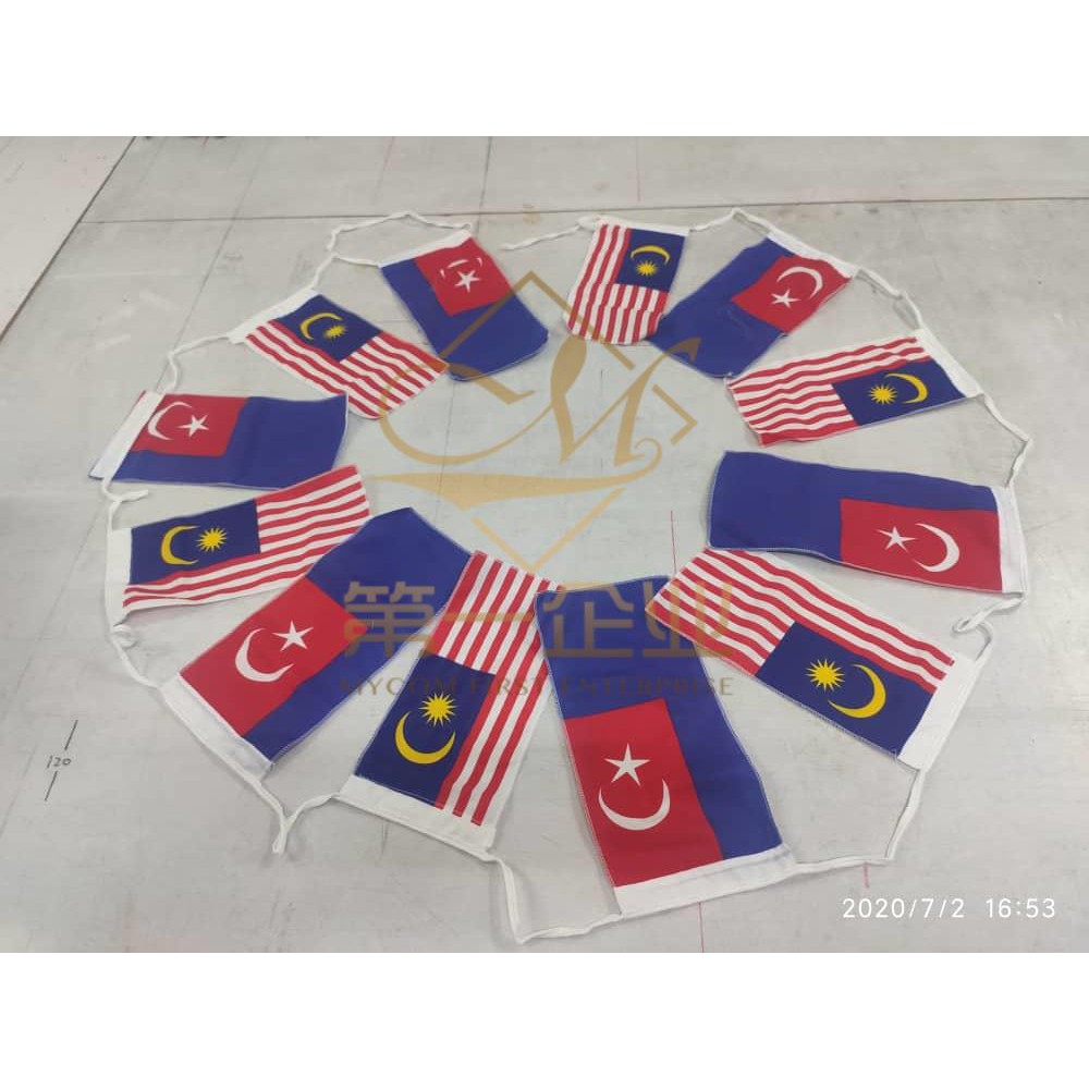 Cotton Flagline Bunting Malaysia And Johor Mix Malaysia Flag Bendera