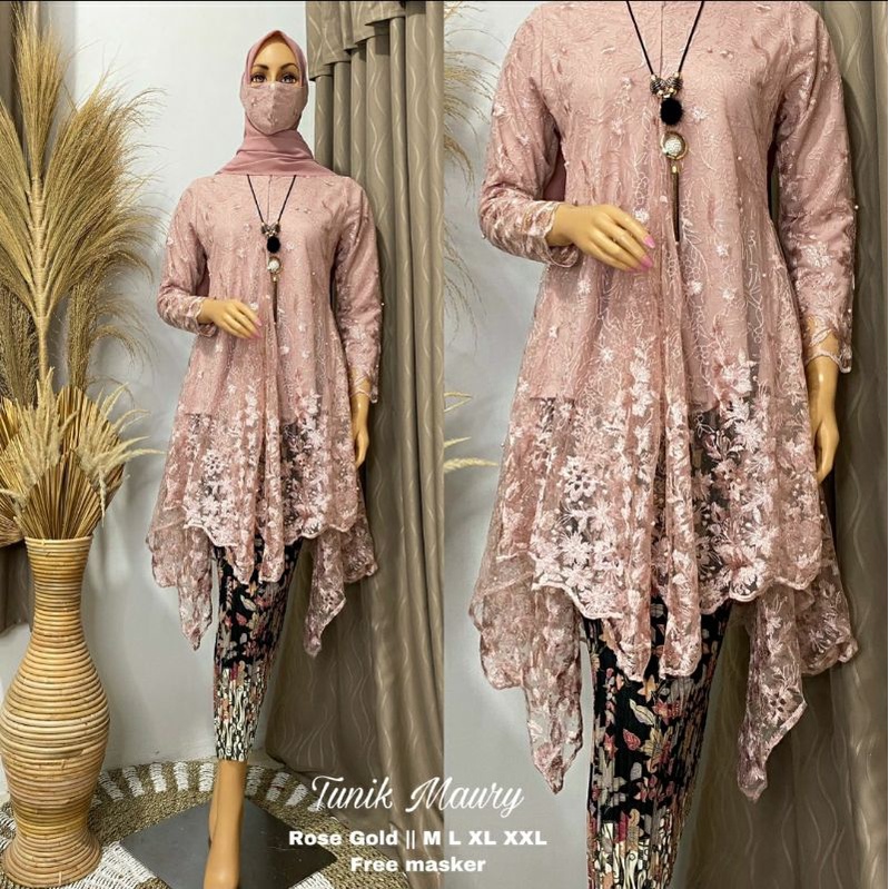 Raya 2024 Tille Friendly Pearl Tulle Kebaya Suit Favorite Kebaya