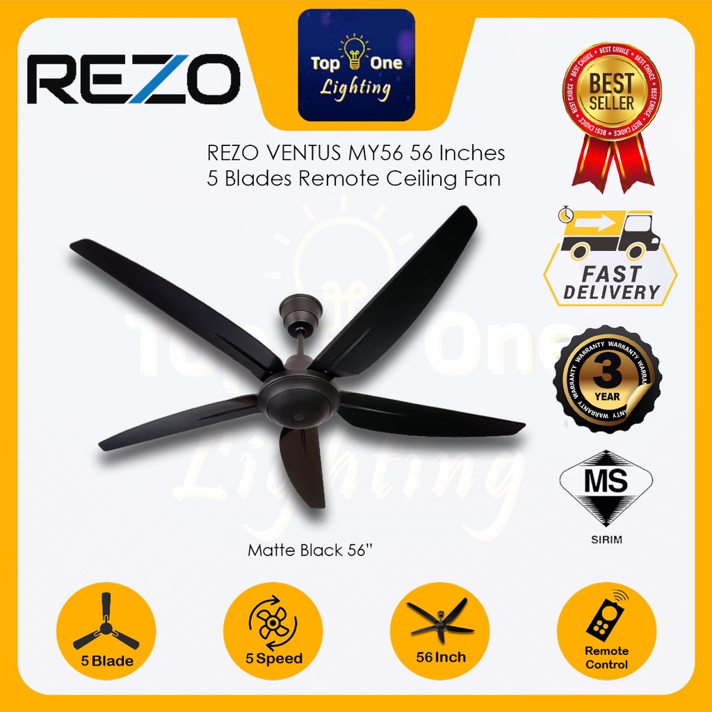 REZO VENTUS MY56 56 5 SPEED MATTE BLACK AC MOTOR Remote Control