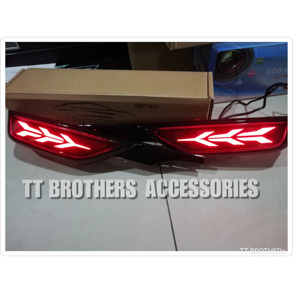 Ready Stock Honda Jazz Gk Rear Bumper Reflector Led Facelift Shopee