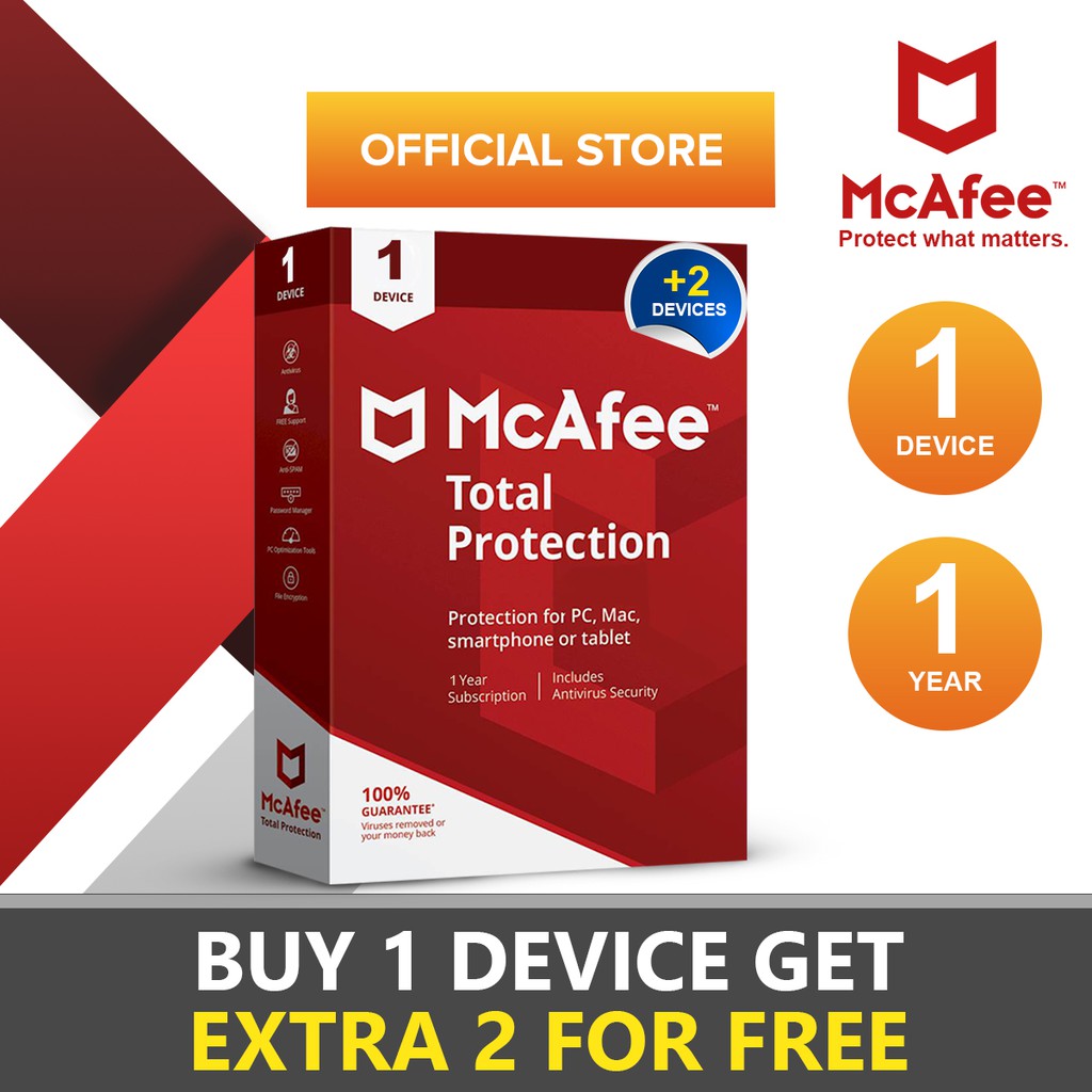 Mcafee Total Protection Antivirus Software Device Year Foc