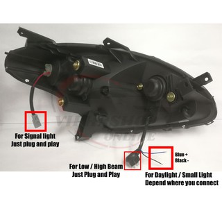 Vland Perodua Myvi Projector Headlamp With Light Bar Shopee