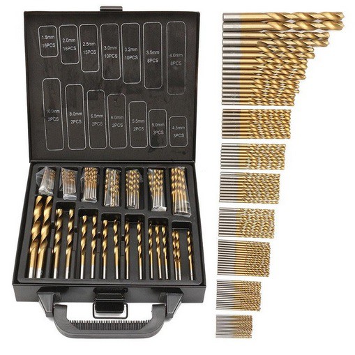 Pcs Hss Titanium Coated Twist Drill Bit Set Mm With Case Box