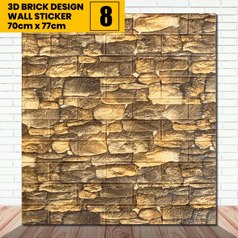 3D BRICK DESIGN WALL STICKER 70X77CM KALIS AIR 3D PE FOAM TILE WALL