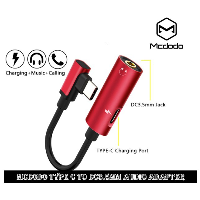 MCDODO ORIGINAL Type C To Audio Cable Adapter USB C To 3 5mm Jack