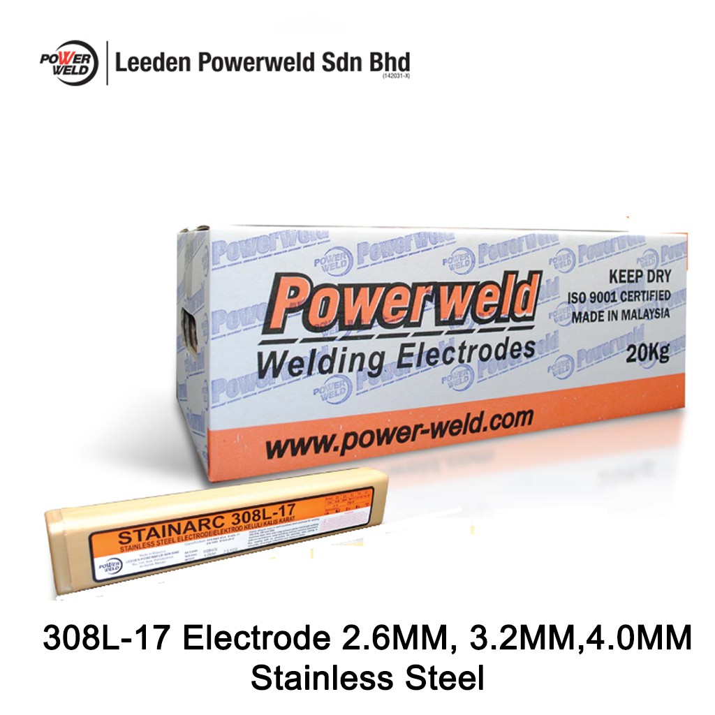 Powerweld 308L Stainless Steel Electrode Welding Rod 2 6mm 3 2mm 4 0mm