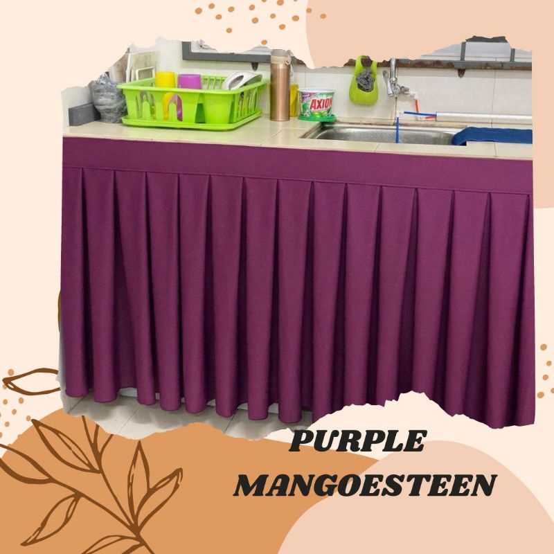 Skirting Meja Table Box Pleat Langsir Kabinet Dapur Skirting Table Top