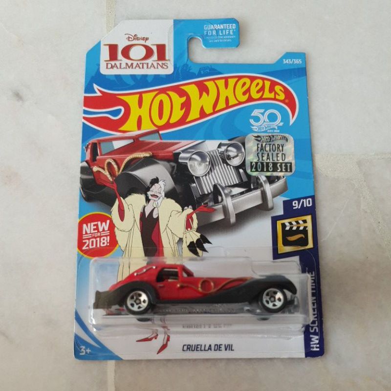 Hot Wheels Cruella De Vil Fs Factory Sealed Card Shopee Malaysia