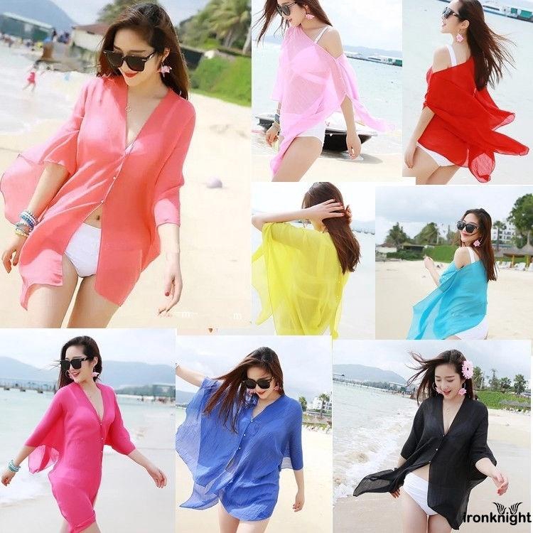 Rkt New Women Sexy Chiffon Bikini Cover Up Beach Swimwear Dress Scarf