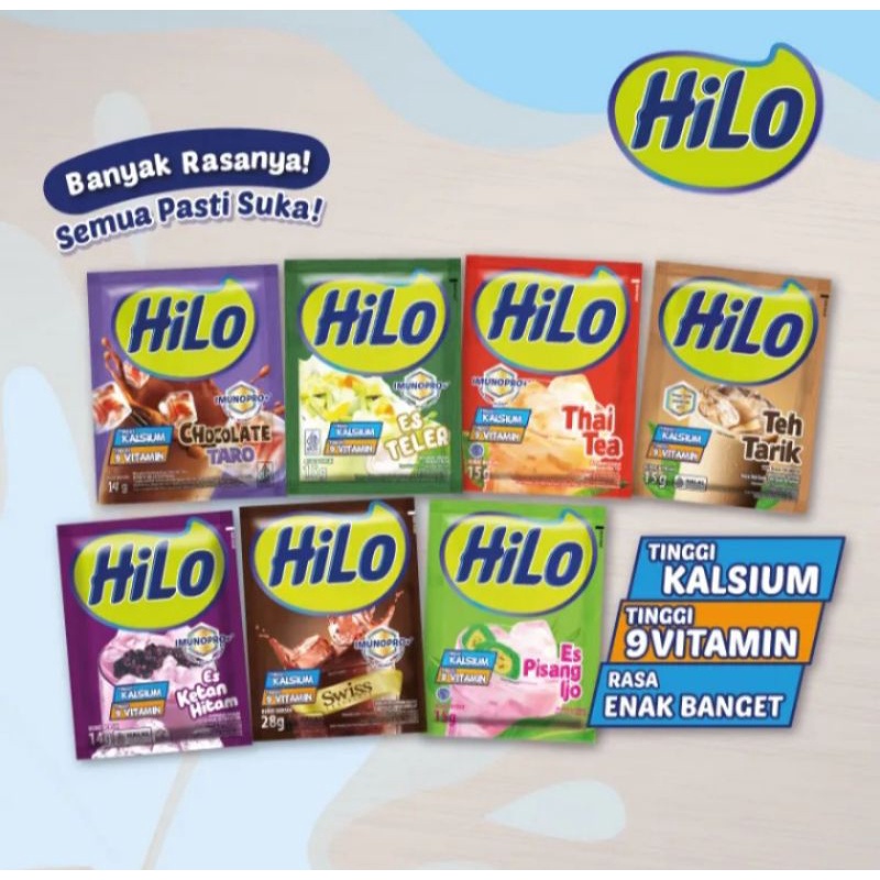 HITAM Hilo Renceng 10 Sachets All Variant Hilo Thai Tea Es Teler Ice