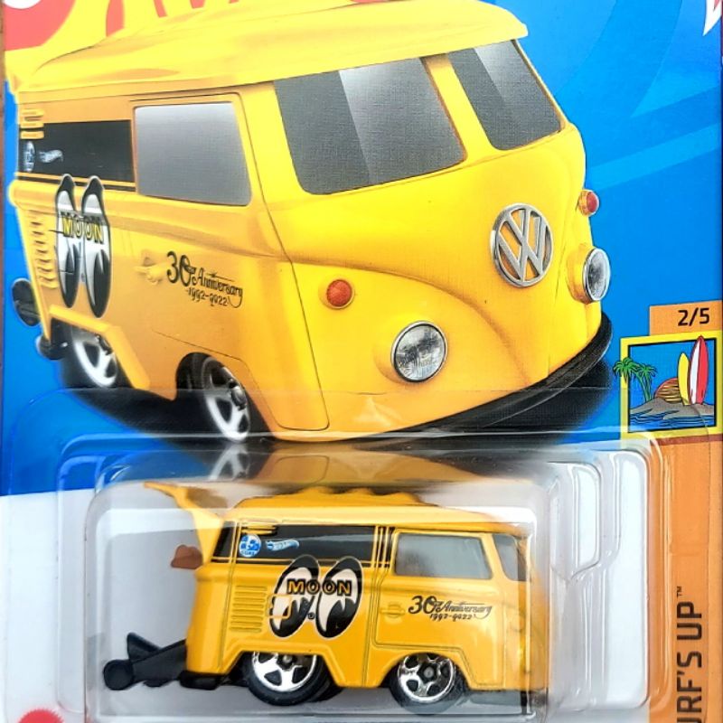 Hotwheels VW VOLKSWAGEN KOOL KOMBI 2023 Yellow Gray MOONEYES SURF VAN