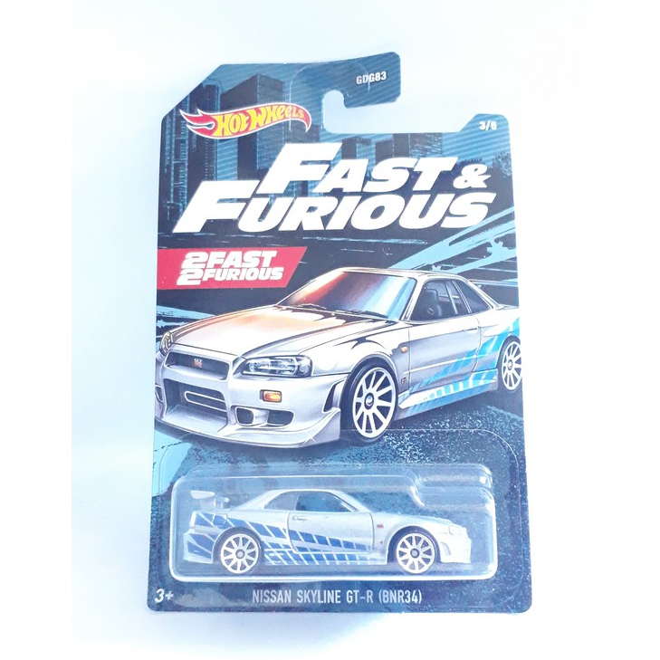 Hotwheels Hot Fast And Furry Nissan Skyline Gtr Bnr R34 Bryan Shopee