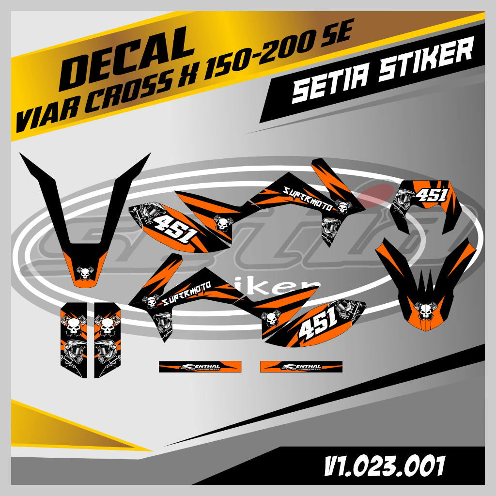 Decal VIAR CROSS X 150 200 SE FULL BODY New CUSTOM Free Design V1 023