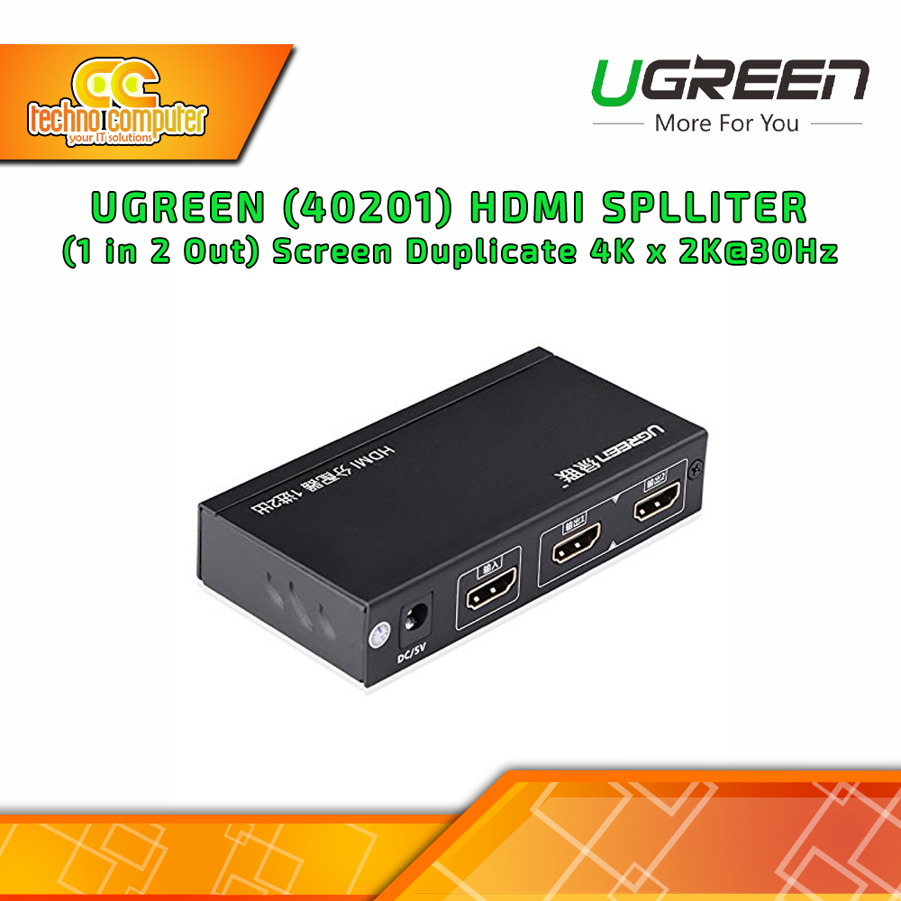 Ugreen HDMI SPLITTER 1 In 2 Out Screen Duplicate 4K X 2K 30Hz 40201