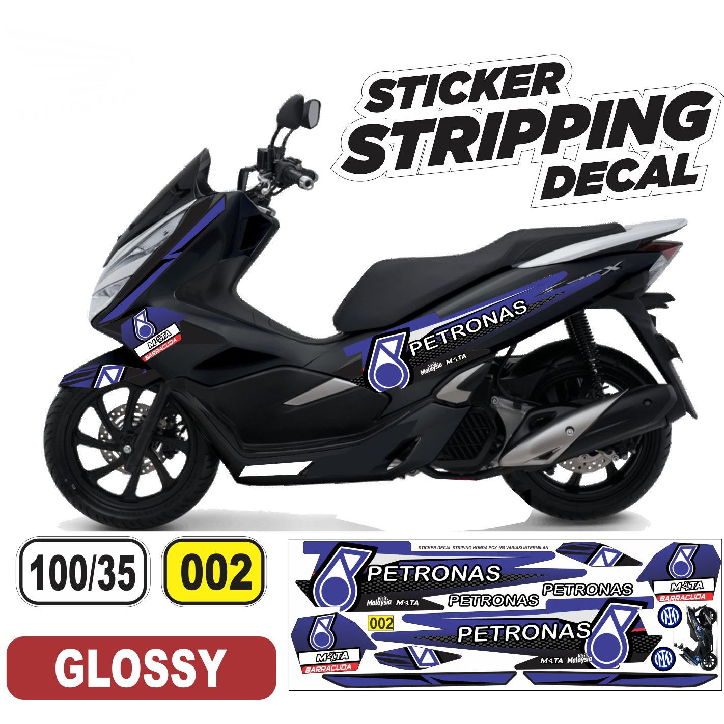 Honda PCX 150 Variation Striping PCX 150 Motorcycle Decal Sticker Honda