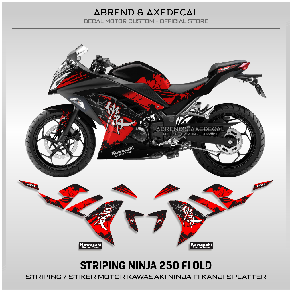 Ninja Fi Kanji Stickers With Custom Spots Striping Ninja Fi Old