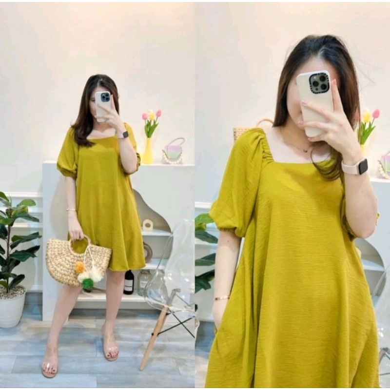 Masayu Crinkle Airflow Negligee Midi Dress Masayu Shopee Malaysia