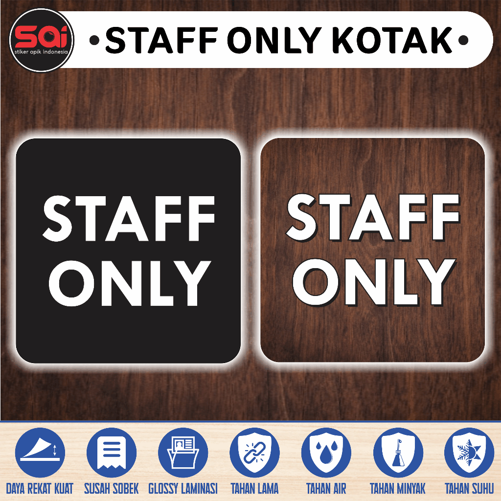 Waterproof Vinyl Sticker Staff Only Doff Laminate Box Shopee Malaysia