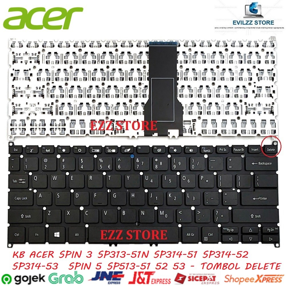 TOMBOL HITAM Keyboard ACER SPIN 3 SP314 51 52 53 SP314 51 SP314 52