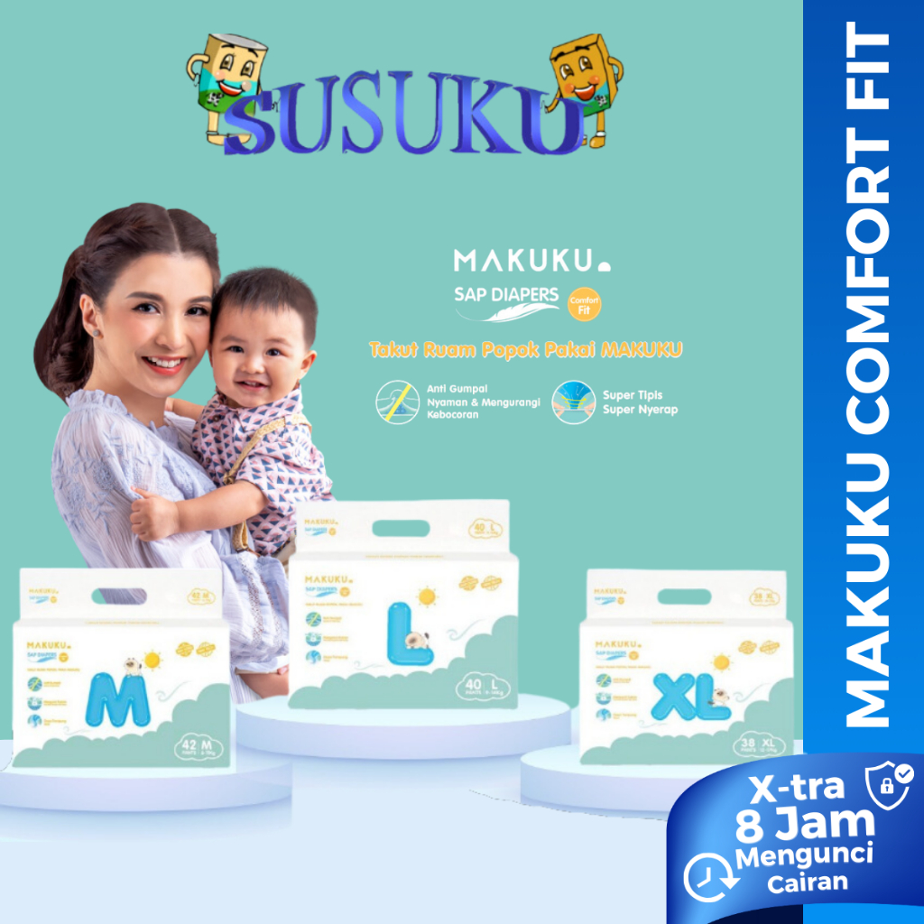 Makuku Sap Diapers Comfort Fit Jumbo Pack Super Thin Baby Diapers With