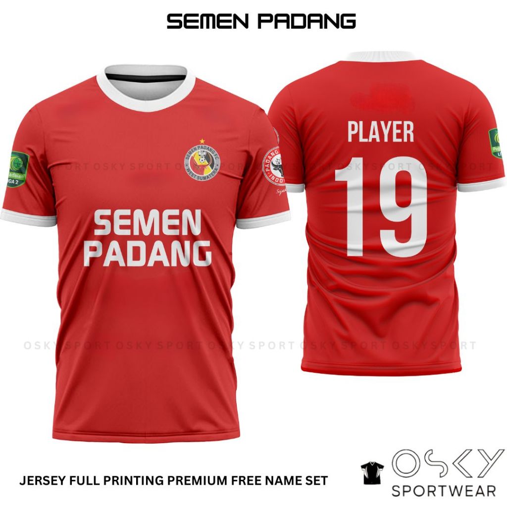 Jersey Semen Padang Latest Full Printing Free Name Set