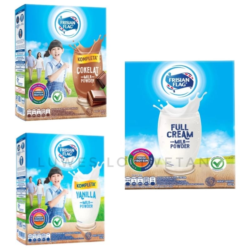 Frisian Flag Kompleta Vanilla Chocolate Purefarm Full Cream 400gr