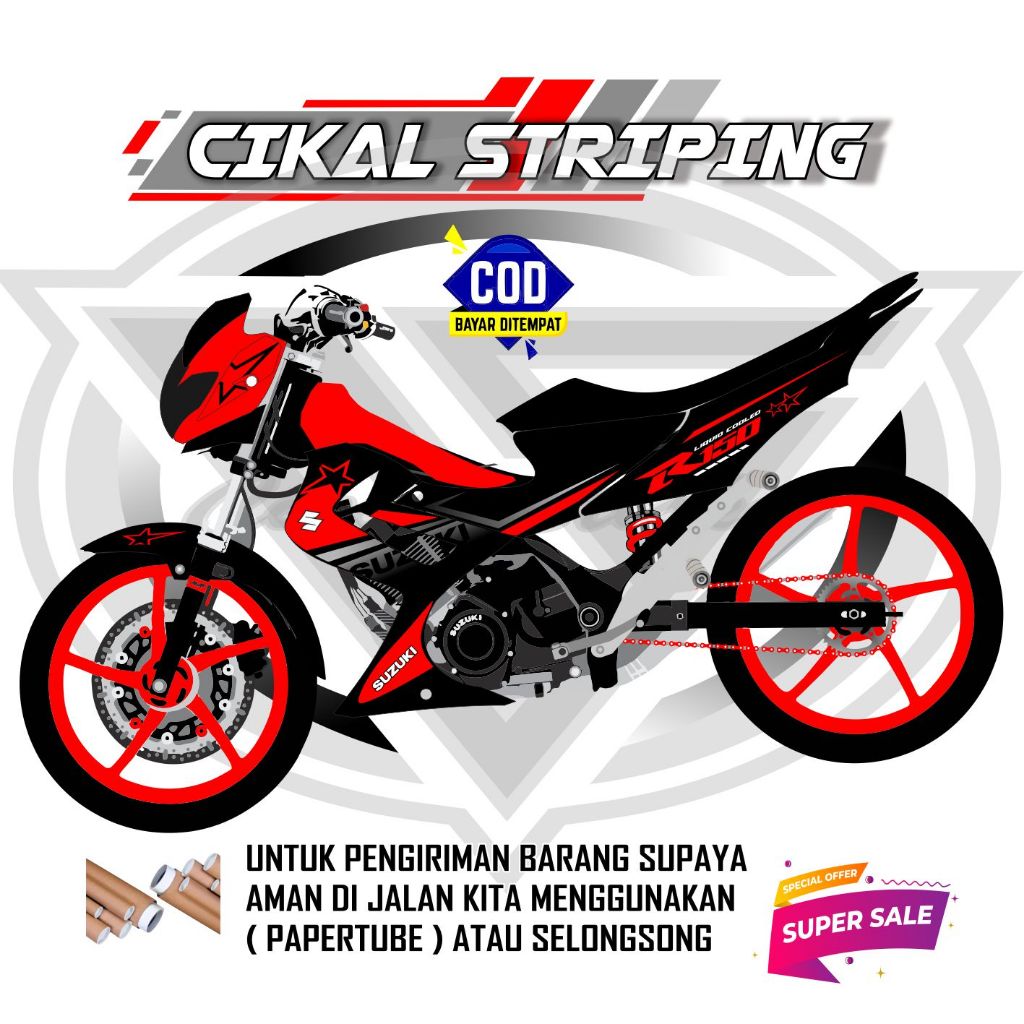 Striping Variations SUZUKI SATRIA FU BARONG Old Simple Sticker Shopee