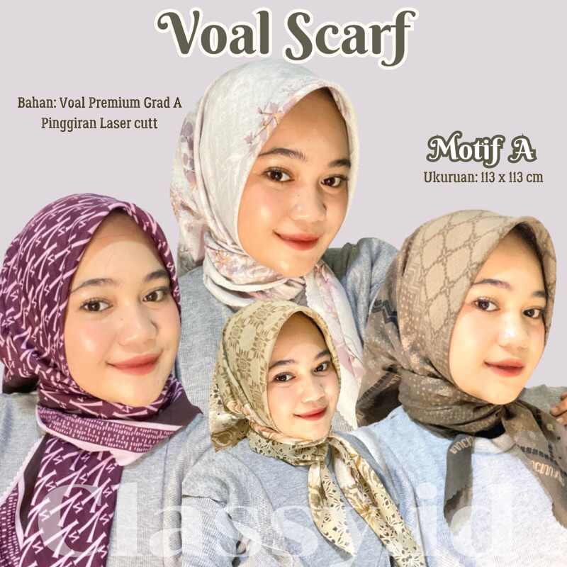 Classy Id Premium Lasercut Printing Lasercut Hijab Rectangular