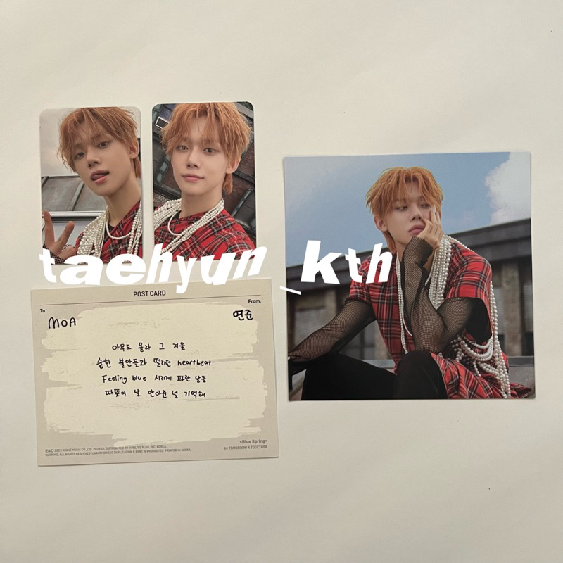 Txt Yeonjun Set Clarity Ver Inclusions Photocards Postcard Blue Spring