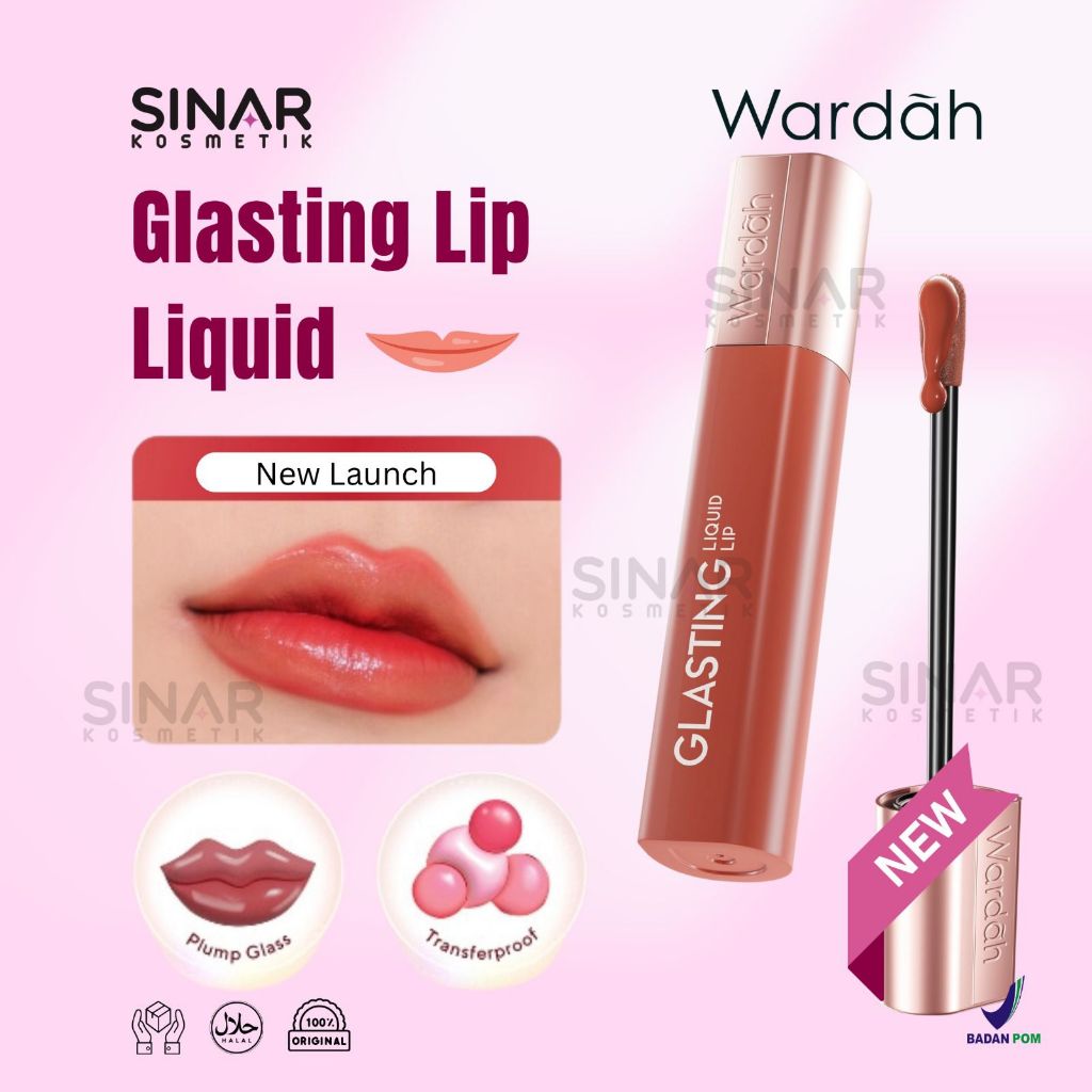 New Launch Wardah Glasting Liquid Lip Hi Pigmented Glass Color