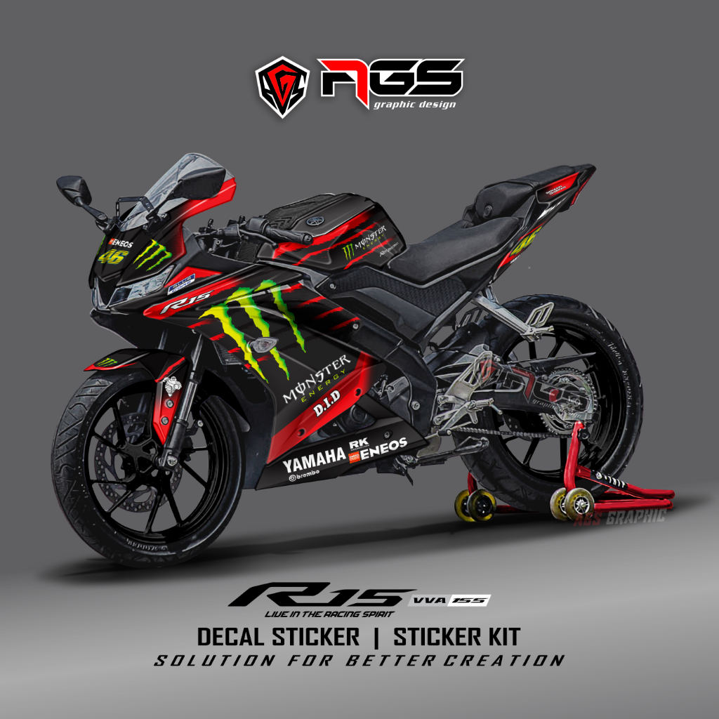 Decal Sticker Yamaha R V Yamaha R Energy Monster Decal Full Body