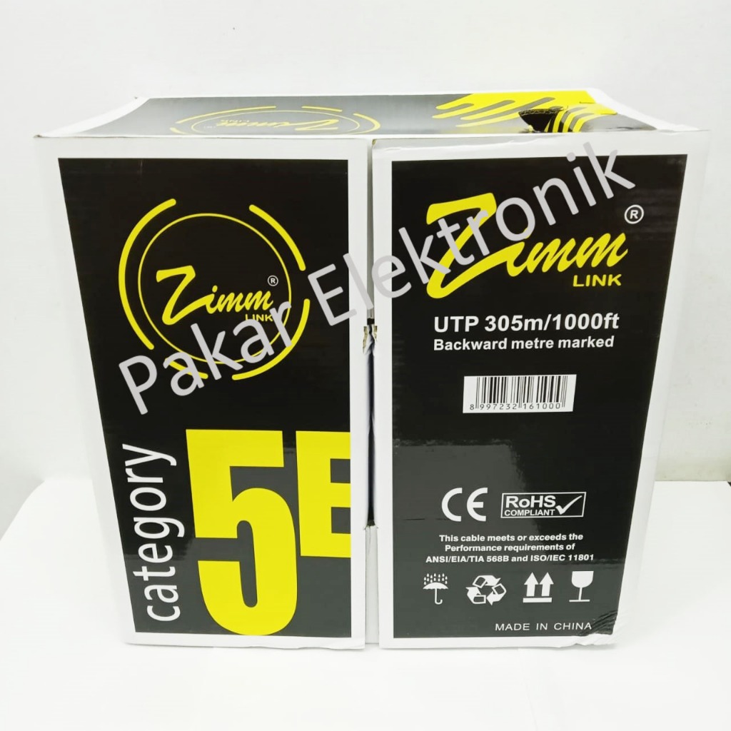 Hitam Zimmlink Utp Cable Cat E Cable Cca M Black Color Shopee