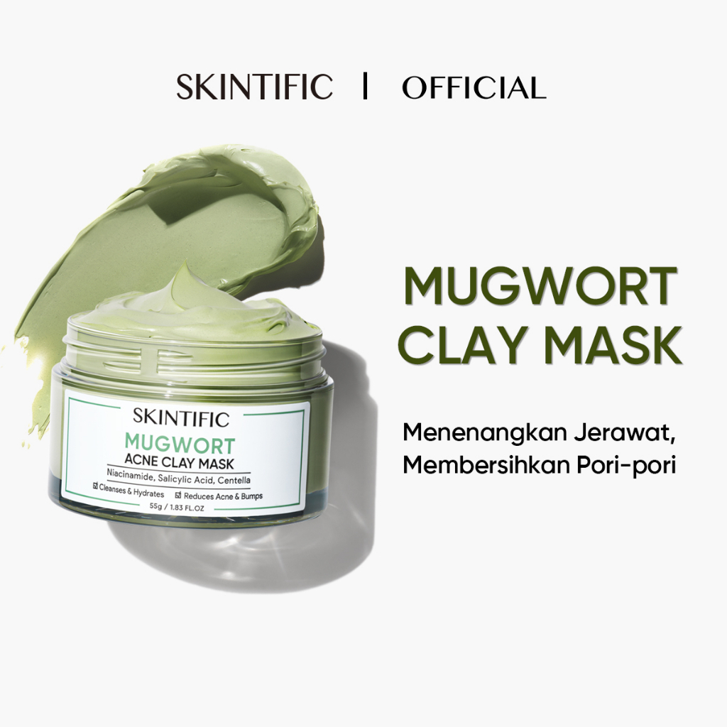 Original SKINTIFIC Mugwort Anti Pores Acne Clay Stick 40g 55gr Facial