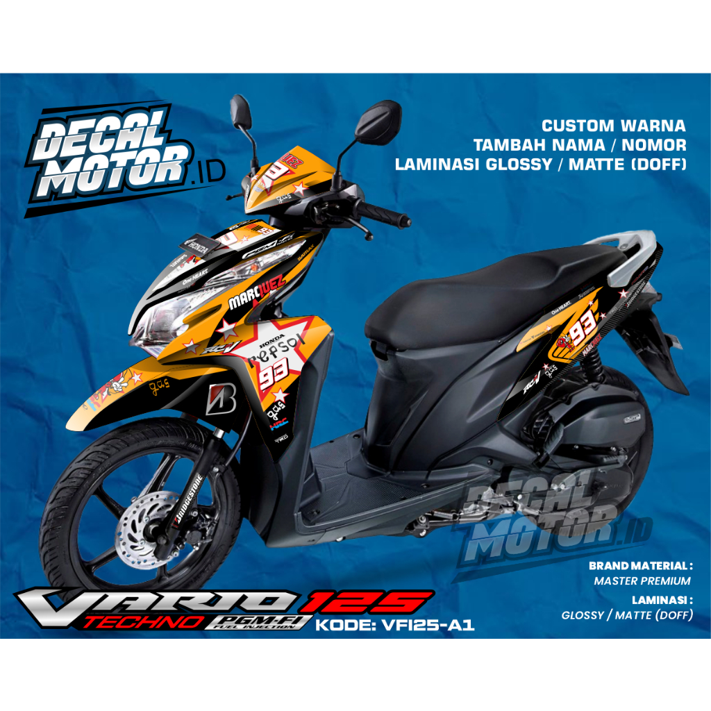 Honda Vario Techno Pgmfi Fullbody Decal Sticker Simple