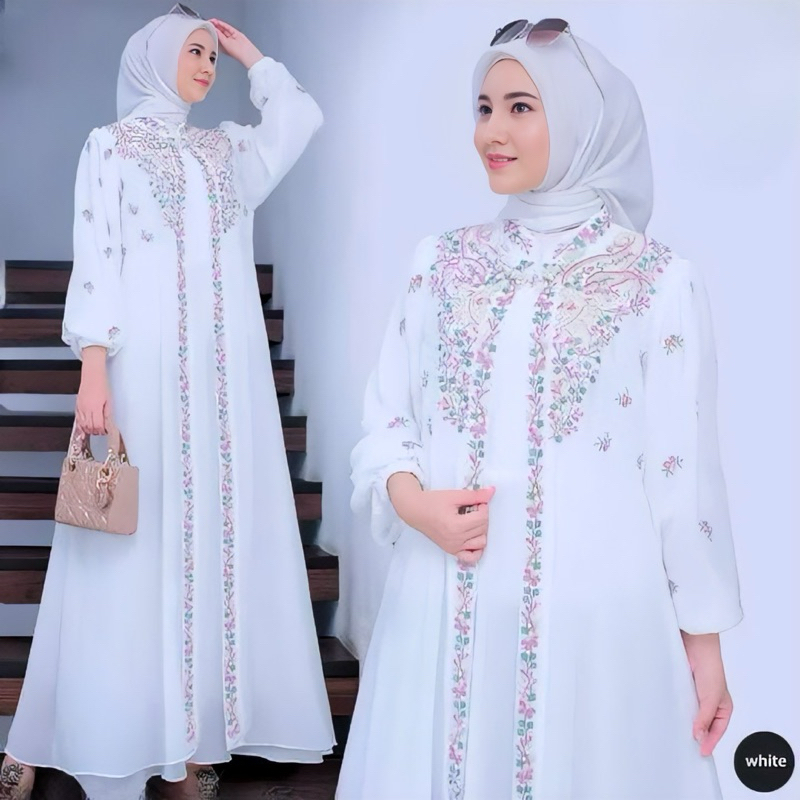 Maxy Gamis Fashion Muslim Women Rabbania Dress Material Brocade