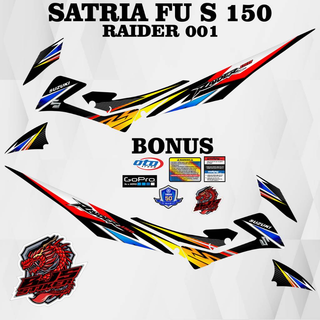 Striping Satria Fu Body S Sticker Decal Satria Fu Facelift Type S