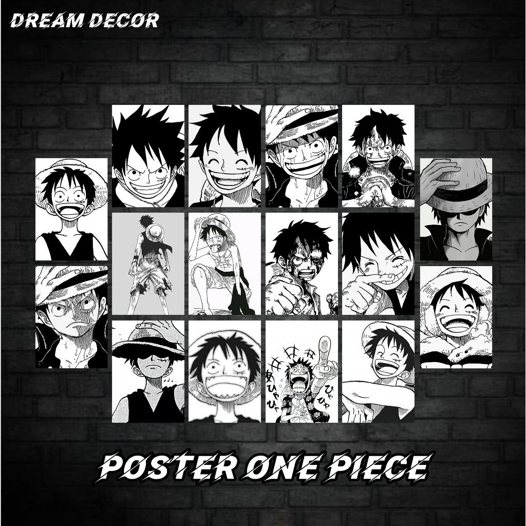 HIASAN DINDING One Piece Luffy Sketch Wall Poster DD33 Size A4 A5 A6