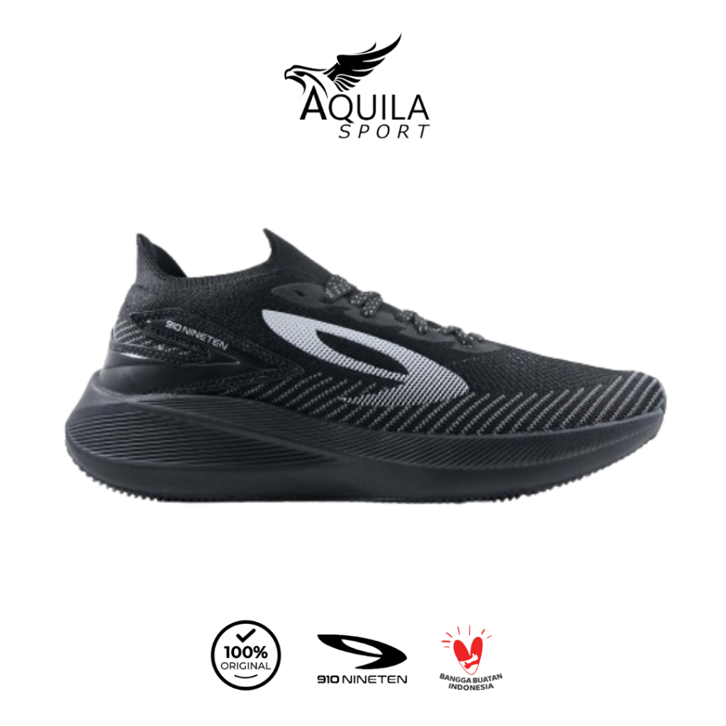 Hitam Running Shoes Nineten Haze Infiknit Original Black Abu