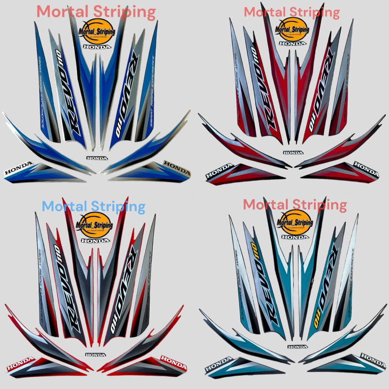 Sticker STRIPING LIS HONDA REVO ABSOLUTE 110 2010 CW FULL SET Shopee